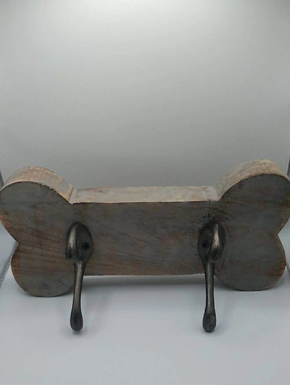 Wood Bone-Shaped Wall Hook Rack - Decorative Coat & Leash Holder (B7)
